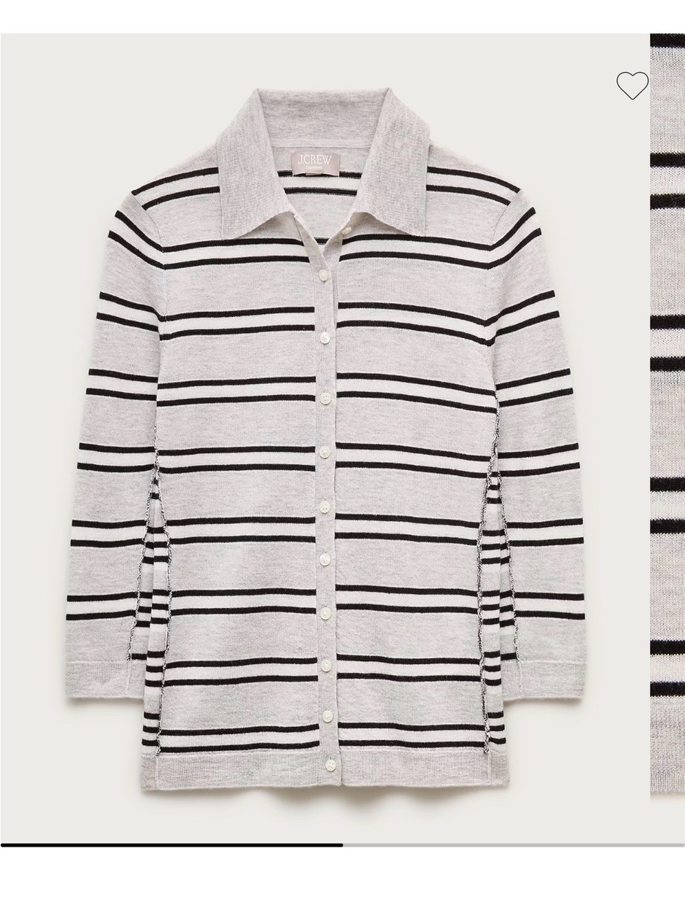 J.Crew Featherweight cashmere collared cardigan in mixed stripe